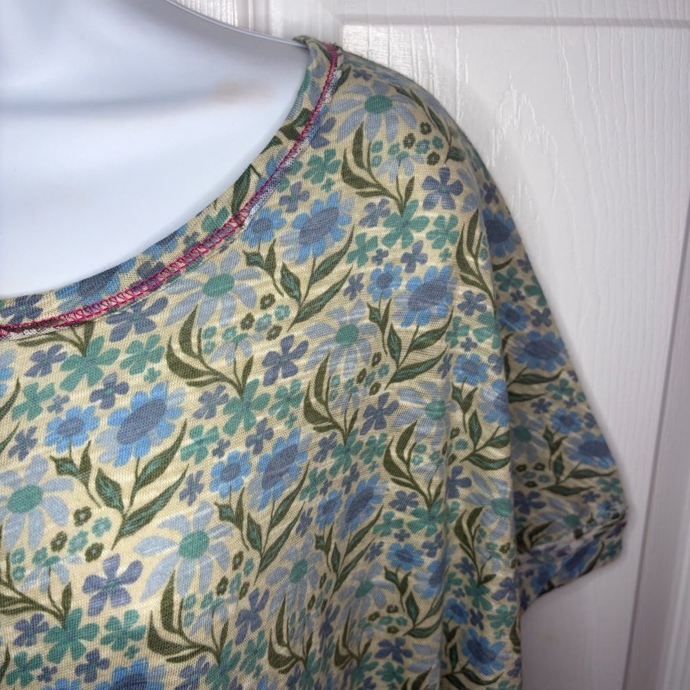 NATURAL LIFE Blue Green Floral Mini Dress - Picture 6 of 12